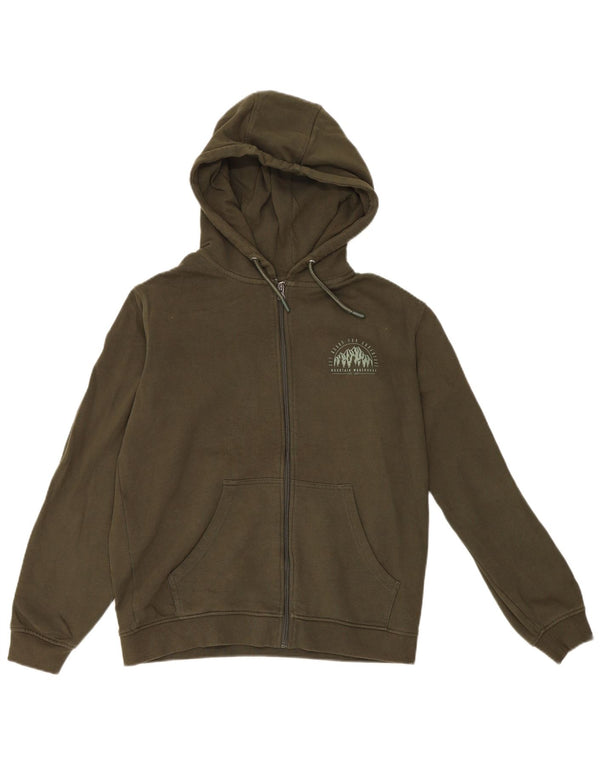 Ανδρικό πουλόβερ με κουκούλα με φερμουάρ Mountain Warehouse Μικρό Χακί Βαμβακερό