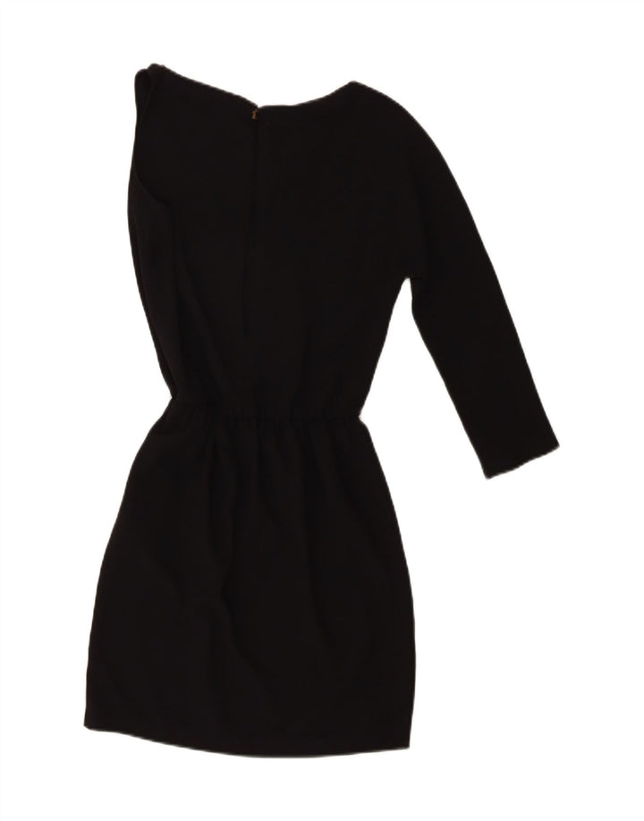 ZARA Womens One Shoulder Dress UK 6 XS Black Polyester Vintage Zara and Second-Hand Zara from Messina Hembry 