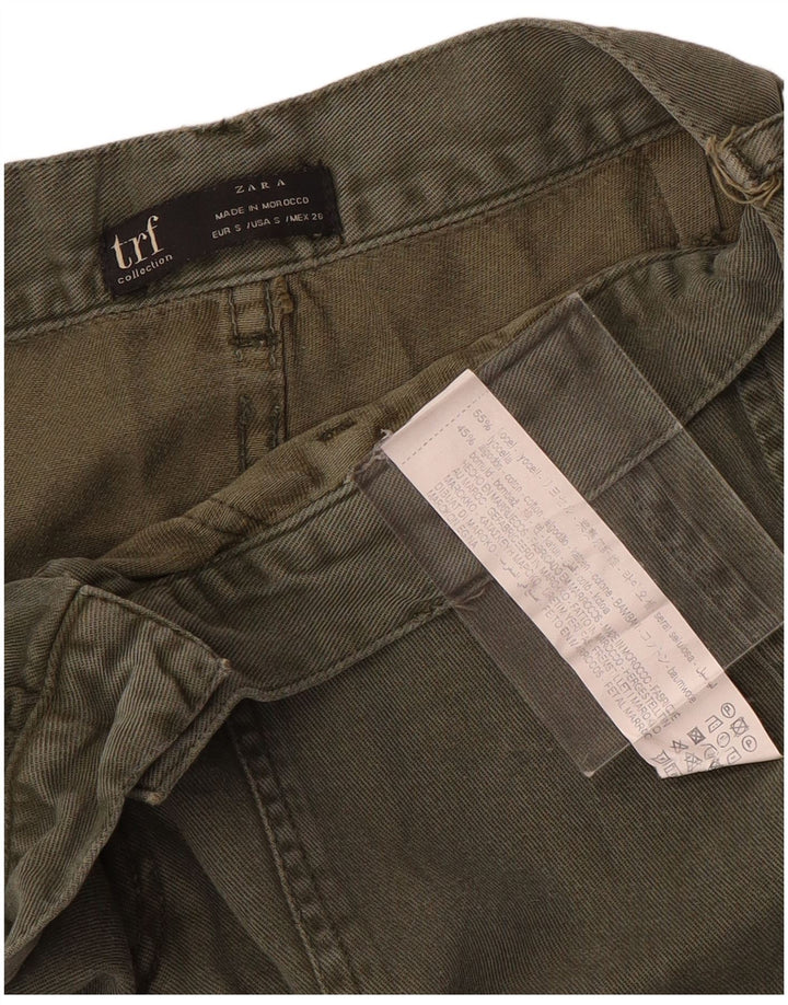 Zara Γυναικείο ίσιο παντελόνι Cargo Small W26 L27 Khaki