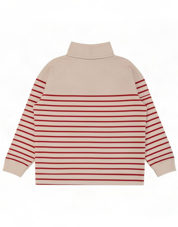 Crew Clothing Γυναικεία Φούτερ με φερμουάρ με λαιμόκοψη Jumper UK 10 Small White Striped