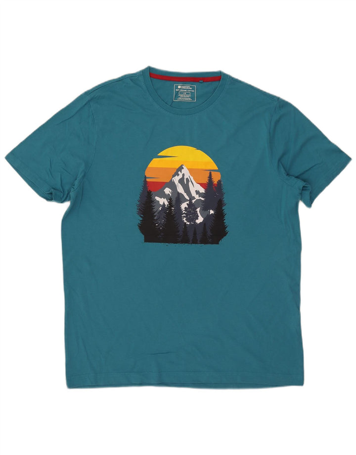 Ανδρικό γραφικό T-Shirt Mountain Warehouse Top μεγάλο μπλε βαμβακερό