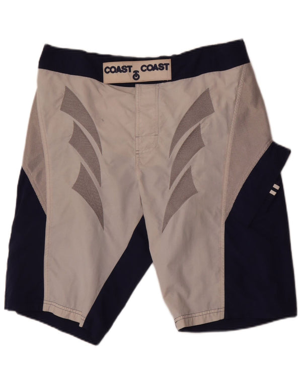 Coast Mens Graphic Swimming Shorts Small Navy Blue Colourblock Polyamide
