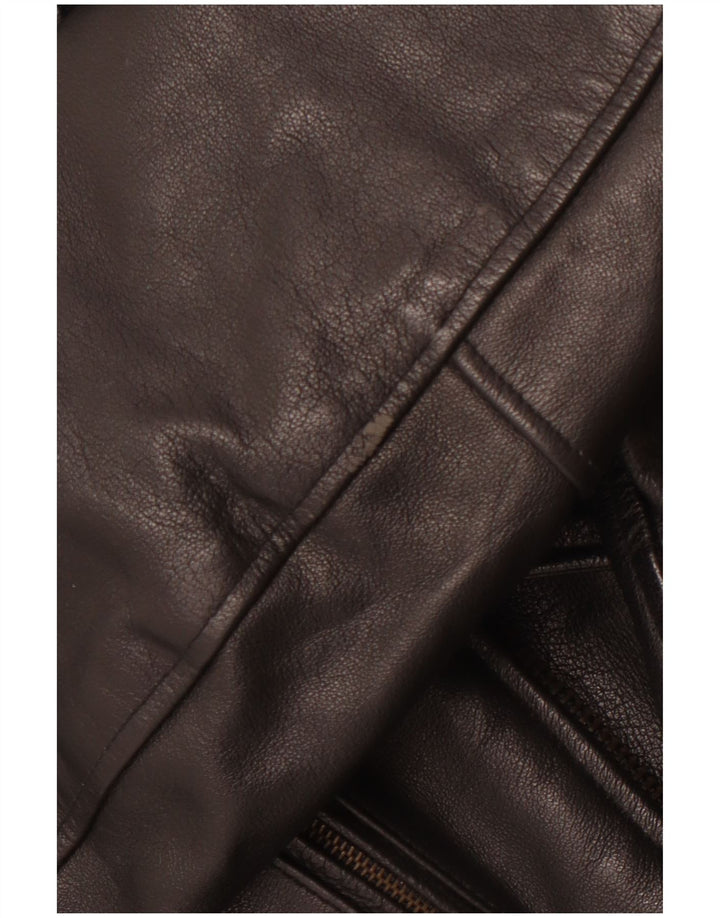 VINTAGE Ανδρικό Δερμάτινο Μπουφάν Biker UK 36 Small Μαύρο