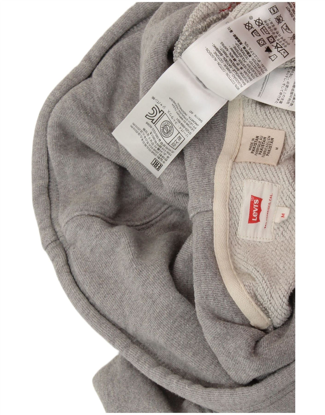 LEVI'S Γυναικείο Γραφικό Hoodie Jumper UK 14 Medium Grey Cotton
