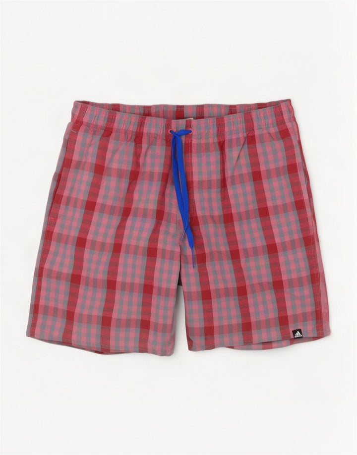 Ανδρικό αθλητικό σορτς Adidas μεγάλο ροζ Gingham Polyester