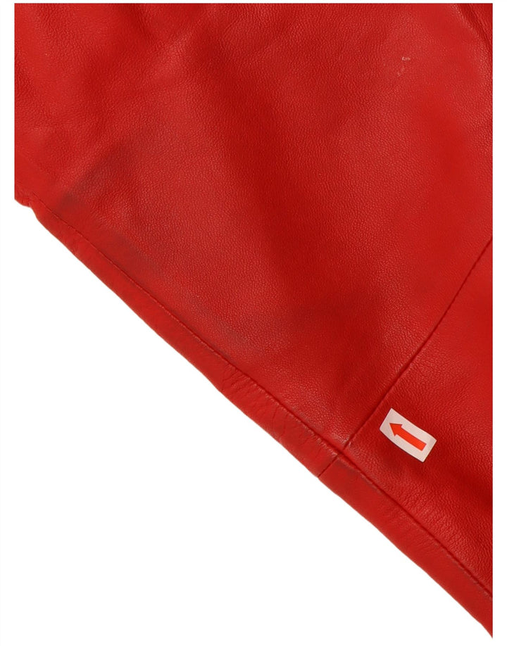 Vintage γυναικείο δερμάτινο μπουφάν UK 16 μεγάλο κόκκινο δέρμα