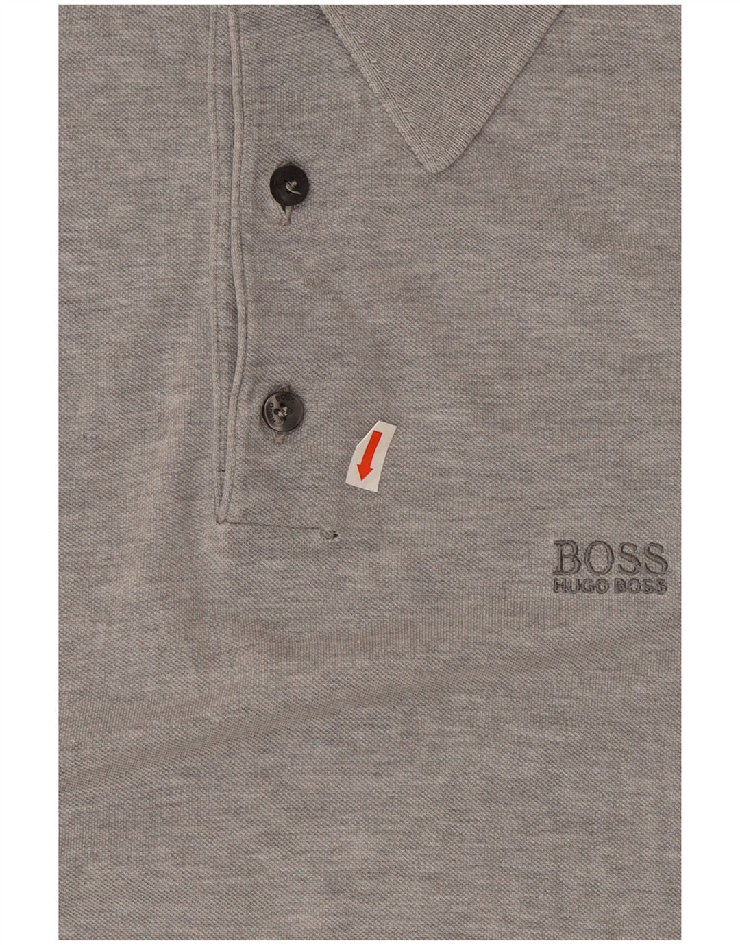 Ανδρικό πουκάμισο πόλο Hugo Boss, βαμβακερό μεσαίο γκρι