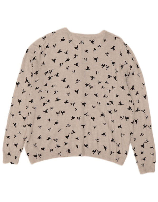 Γυναικείο πουλόβερ Marks & Spencer Graphic Cardigan UK 18 XL Γκρι βισκόζη
