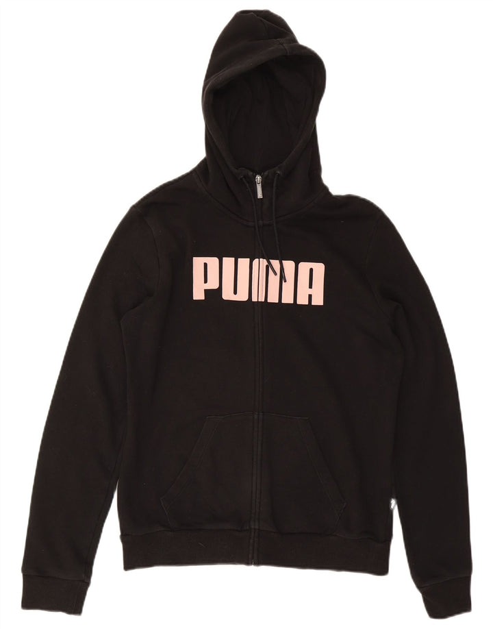 Γυναικείο πουλόβερ με κουκούλα με φερμουάρ Puma UK 14 μεσαίο μαύρο