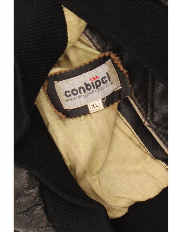 CONBIPEL Γυναικείο Δερμάτινο Gilet UK 18 XL Μαύρο Δερμάτινο