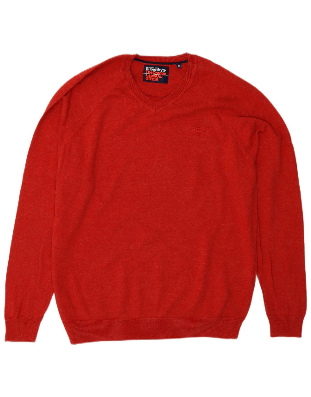 Superdry Ανδρικό πουλόβερ με V λαιμόκοψη XL Κόκκινο βαμβακερό