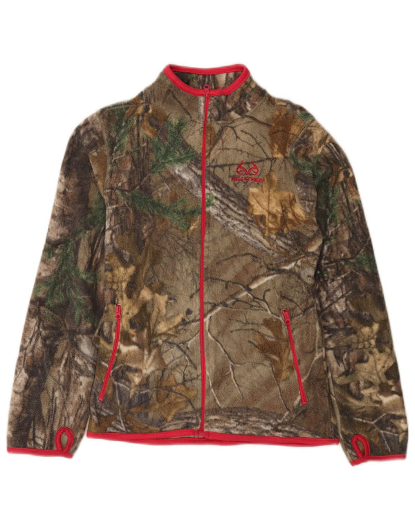 Realtree Girls Fleece Jacket 10-11 Years Large  Khaki Camouflage Polyester