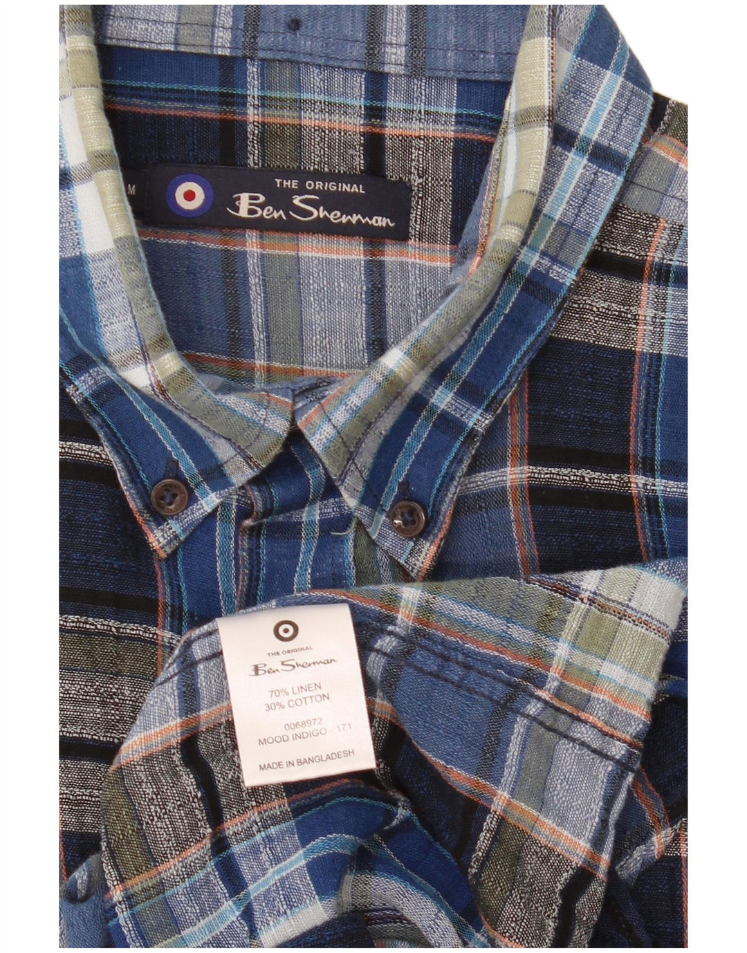Ανδρικό πουκάμισο Ben Sherman, μεσαίο μπλε, λινό