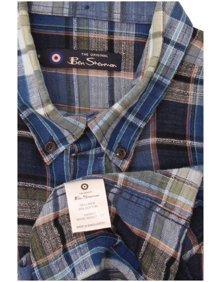Ανδρικό πουκάμισο Ben Sherman, μεσαίο μπλε, λινό