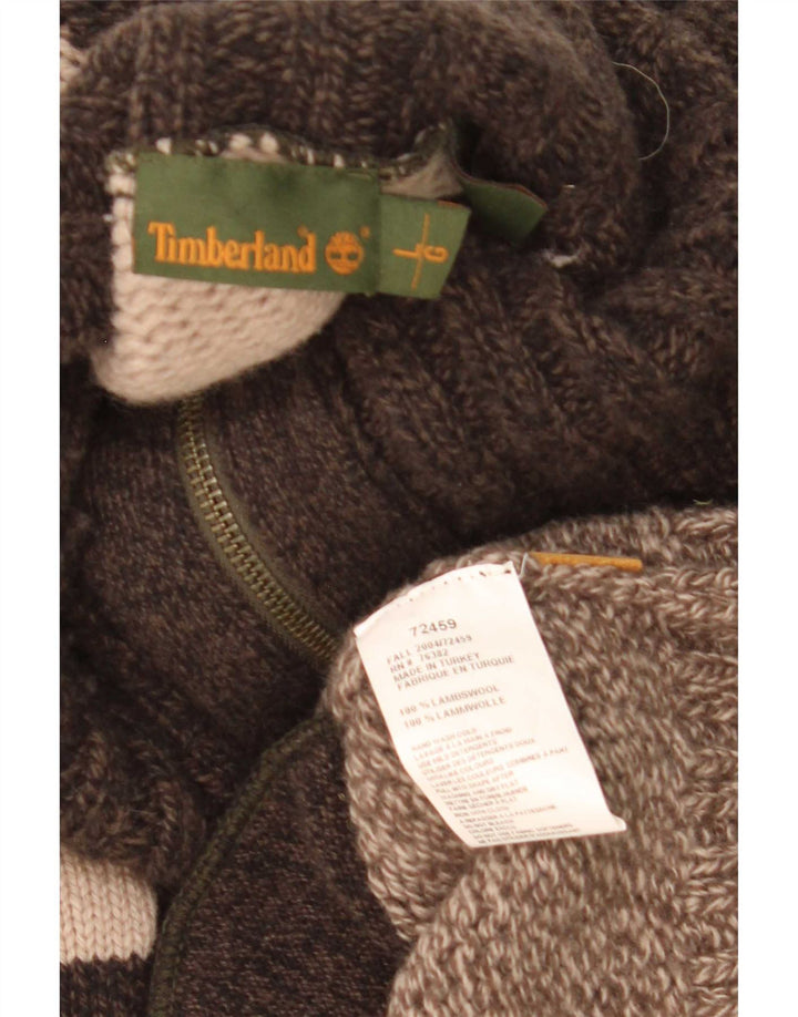 Ανδρικό πουλόβερ Timberland Ζακέτα Lambswool σε καφέ χρώμα