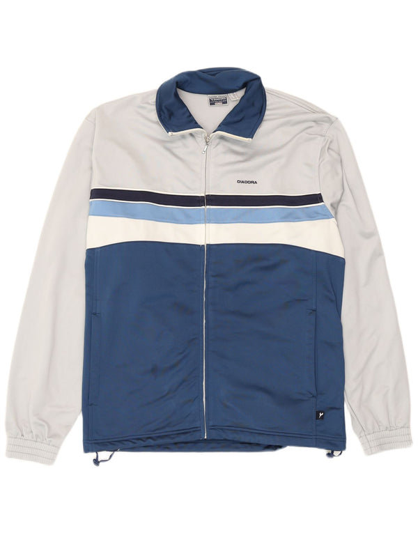 Ανδρική φόρμα Diadora Top Jacket UK 42 Large Navy Blue Colourblock
