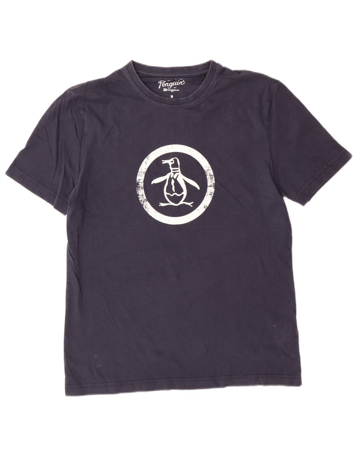 Ανδρικό γραφικό T-Shirt PENGUIN Τοπ μεσαίου μπλε βαμβακερό