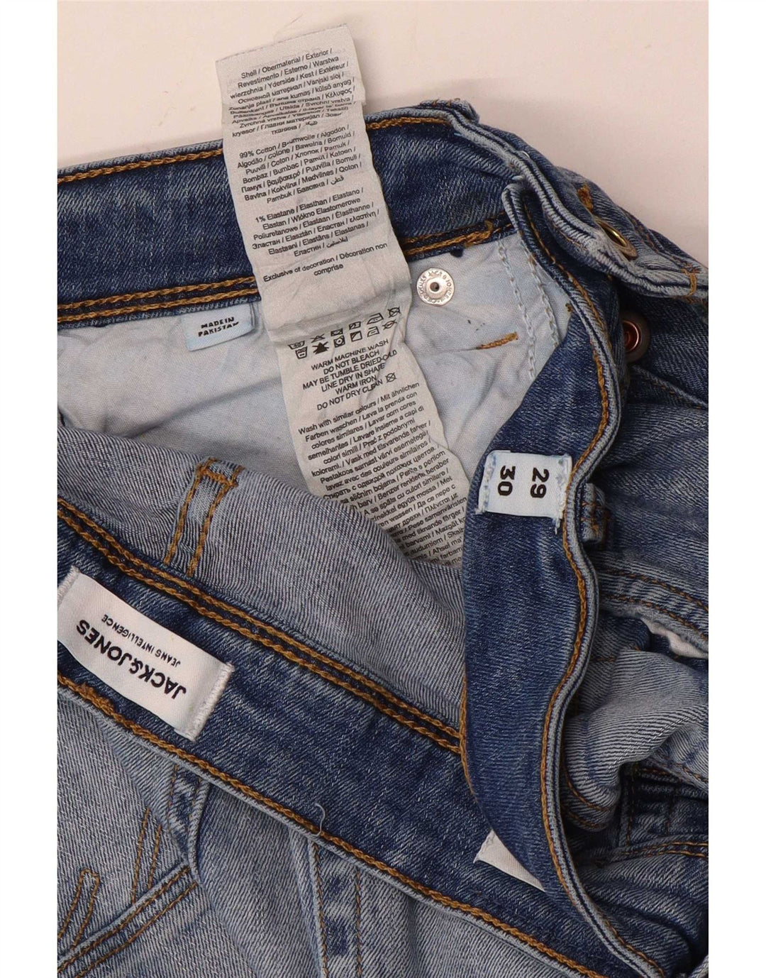 Ανδρικό Jack & Jones Distressed Slim Jeans W29 L30 Blue Cotton