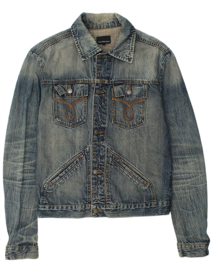 CALVIN KLEIN JEANS Ανδρικό τζιν μπουφάν UK 38 μεσαίο μπλε βαμβακερό