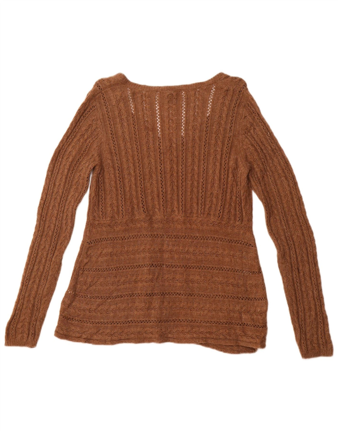 WHITE STUFF Γυναικεία ζακέτα πουλόβερ UK 16 μεγάλη καφέ βισκόζη