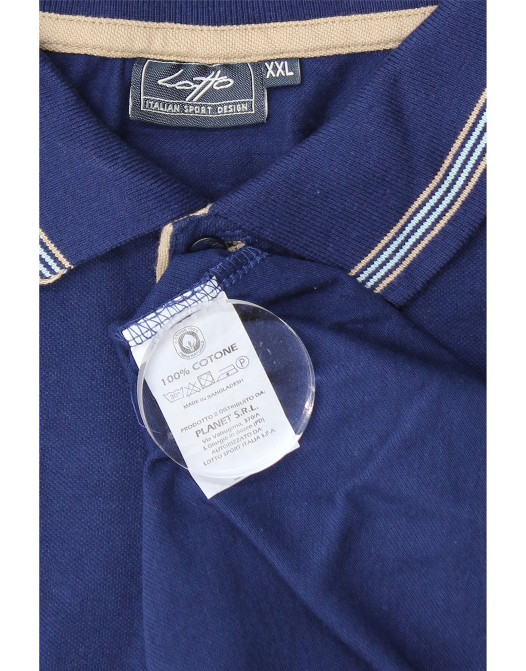LOTTO Mens Polo Shirt 2XL Blue Cotton