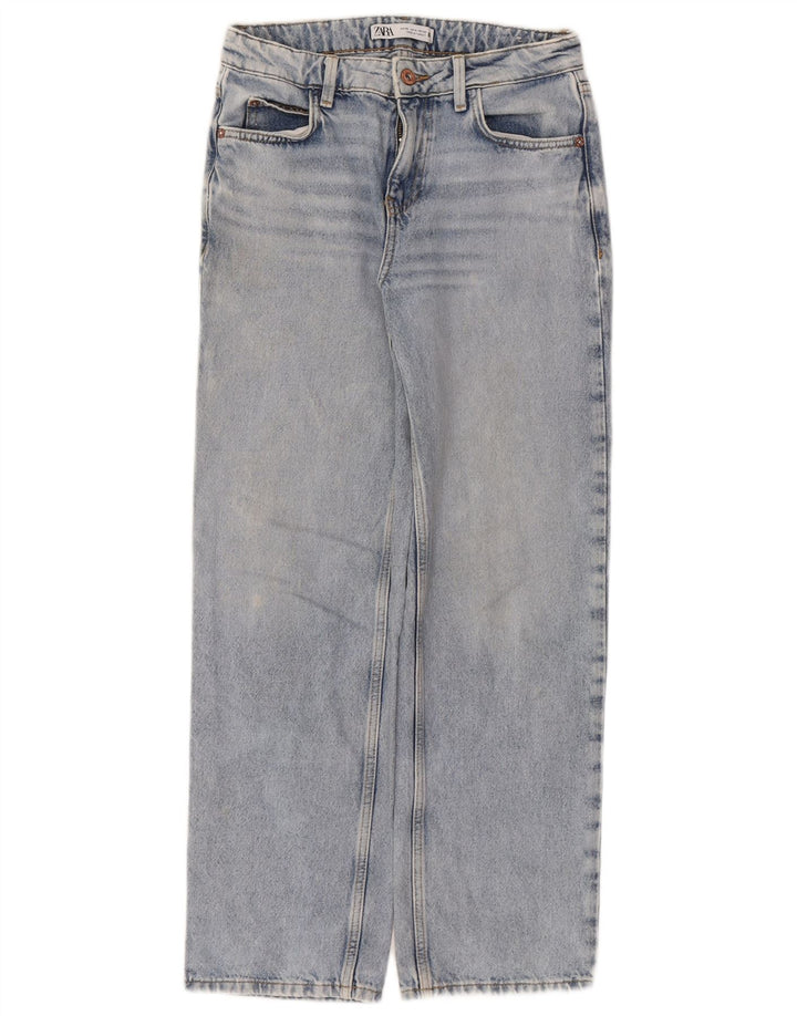 ZARA Womens Straight Jeans W22 L28 Blue Cotton
