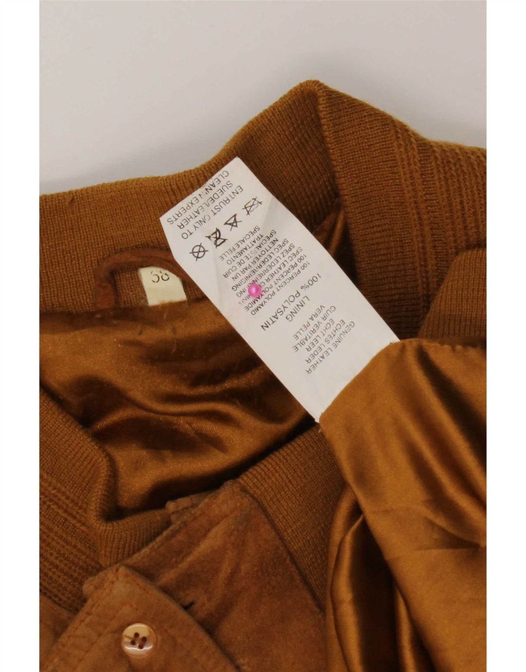 Vintage Ανδρικό Suede Bomber Jacket IT 58 4XL Καφέ Δερμάτινο