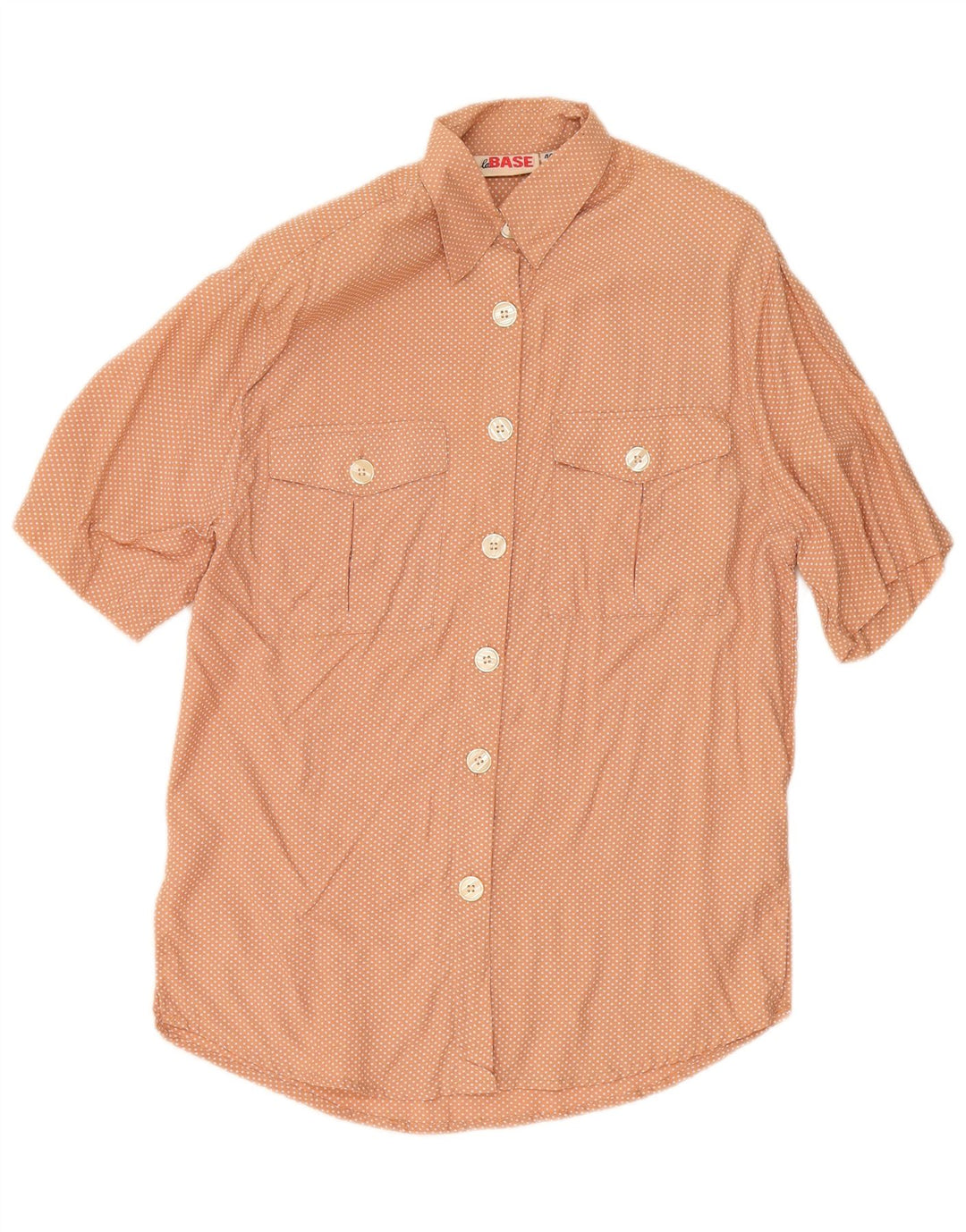 Vintage γυναικείο κοντομάνικο πουκάμισο IT 44 Medium Orange Spotted