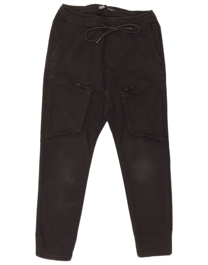 Zara Γυναικεία φόρμα Cargo Παντελόνι UK 8 Small Black