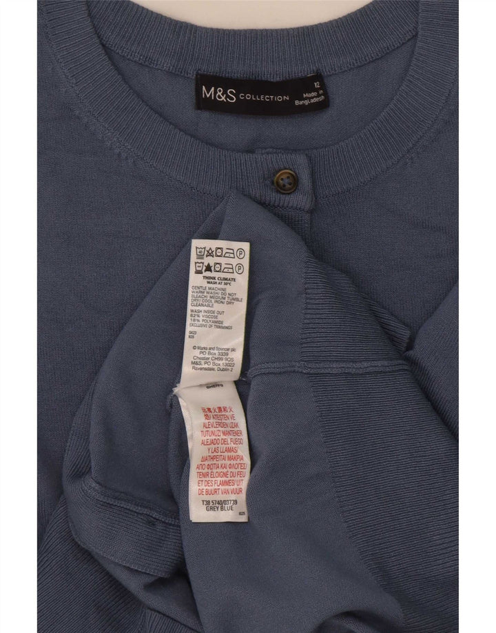 Marks & Spencer Γυναικεία ζακέτα πουλόβερ UK 12 μεσαία μπλε βισκόζη