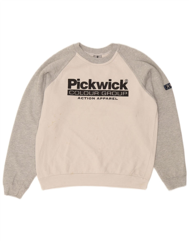 Γυναικείο γραφικό φούτερ PICKWICK Jumper UK 14 Medium White Colourblock