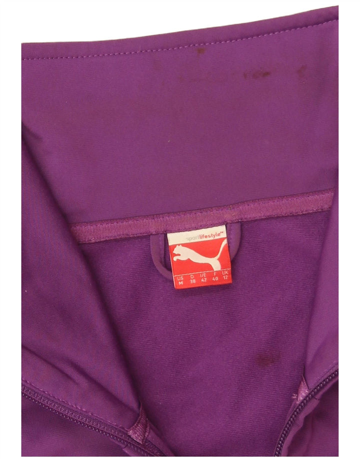 Puma Γυναικεία αθλητική φόρμα γραφικών Top Jacket UK 12 Medium Purple Polyester
