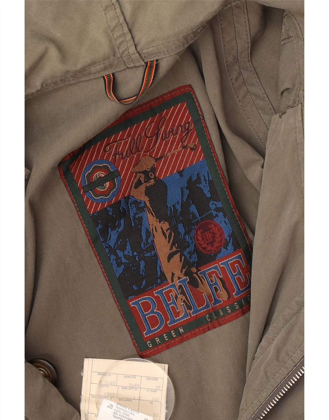Ανδρικό μπουφάν Parka με κουκούλα Belfe IT 52 XL Χακί βαμβακερό