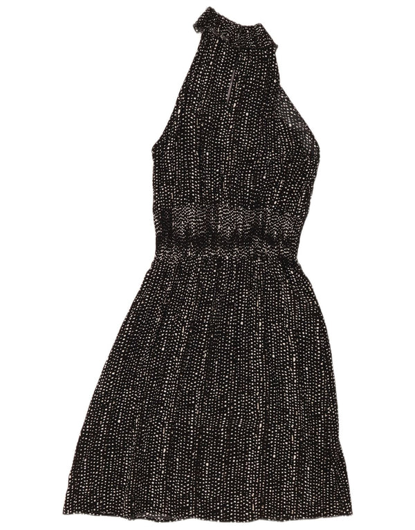 Marks & Spencer Γυναικείο φόρεμα UK 10 Small Black Spotted Viscose