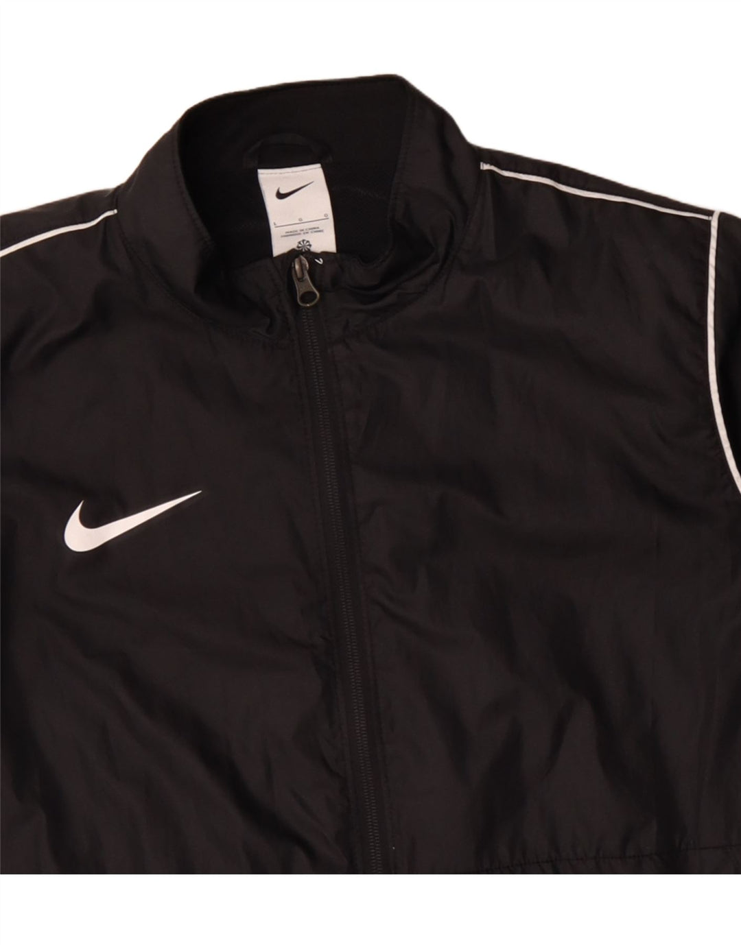 NIKE Ανδρικό μπουφάν βροχής UK 40 μεγάλο μαύρο πολυεστέρα