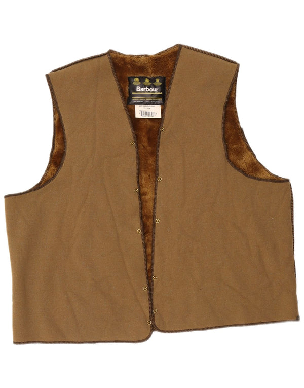 Barbour Mens Sherpa Liner Gilet Μέγεθος 52 Μεγάλο Καφέ Ακρυλικό