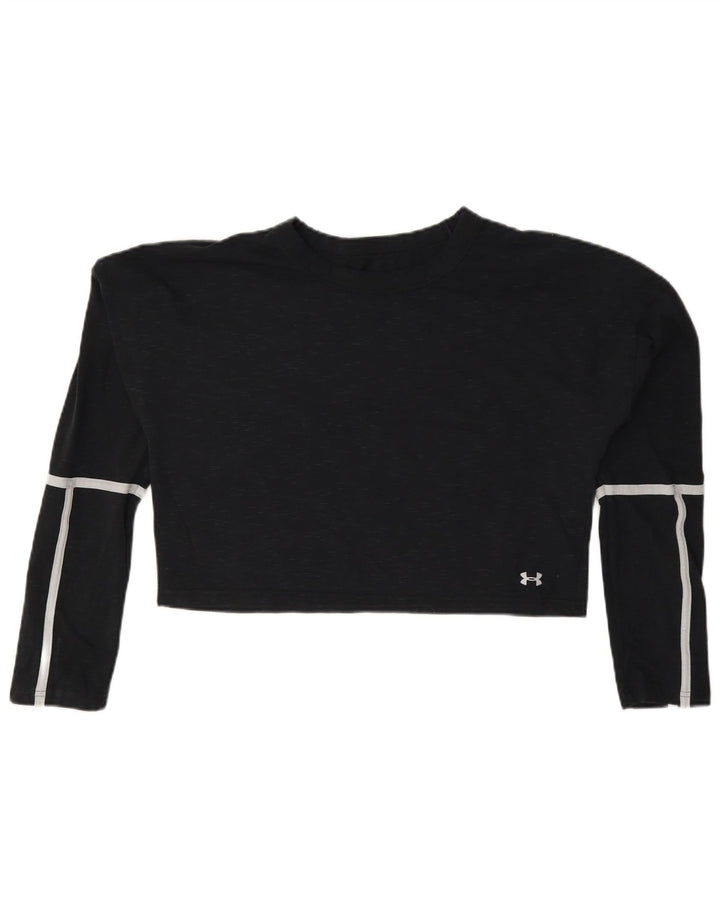Under Armour Γυναικείο Crop Μακρυμάνικο UK 14 Μεσαίο Μαύρο Βαμβακερό