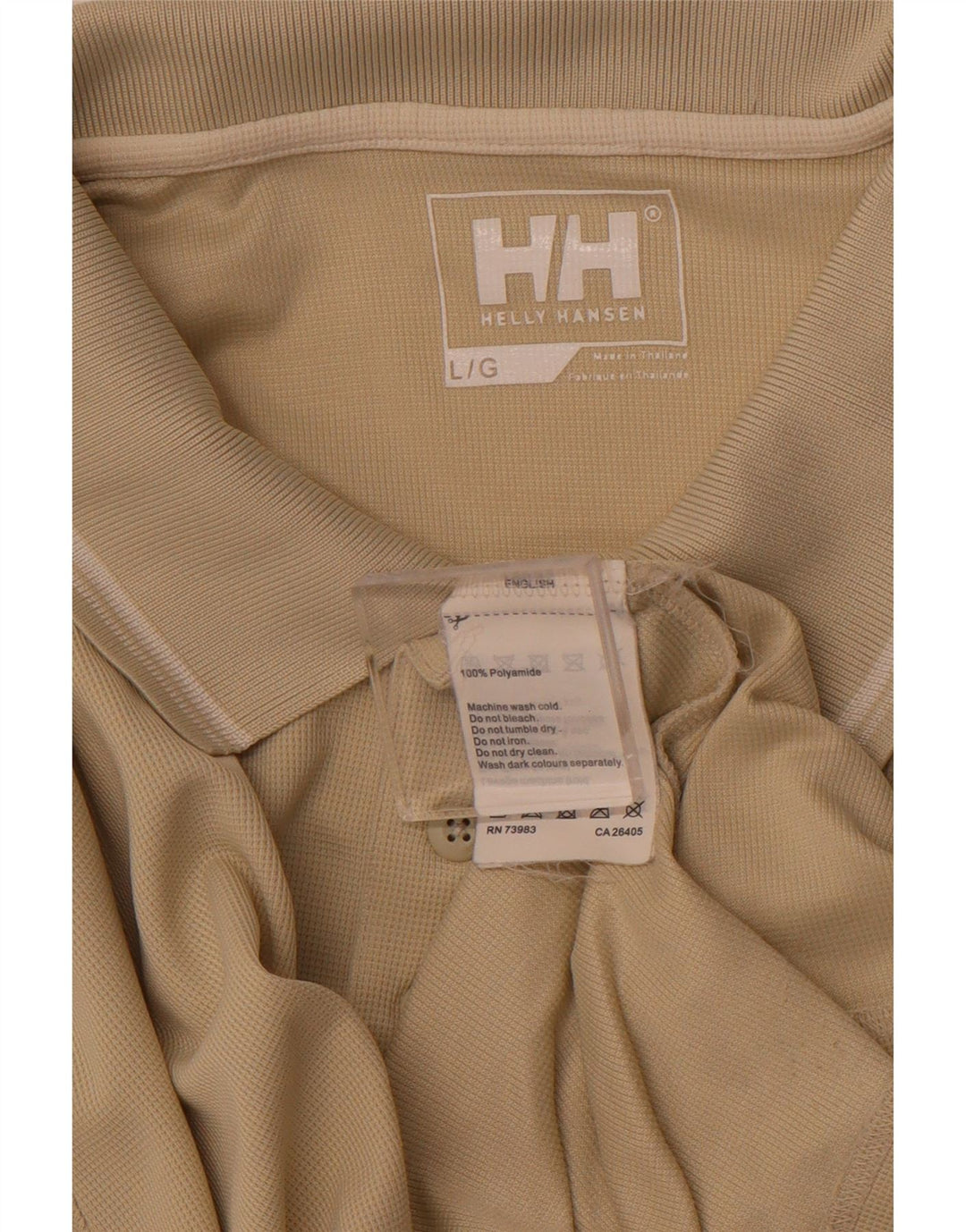 HELLY HANSEN Ανδρικό Πόλο Μπλουζάκι Μεγάλο Μπεζ Πολυαμίδιο
