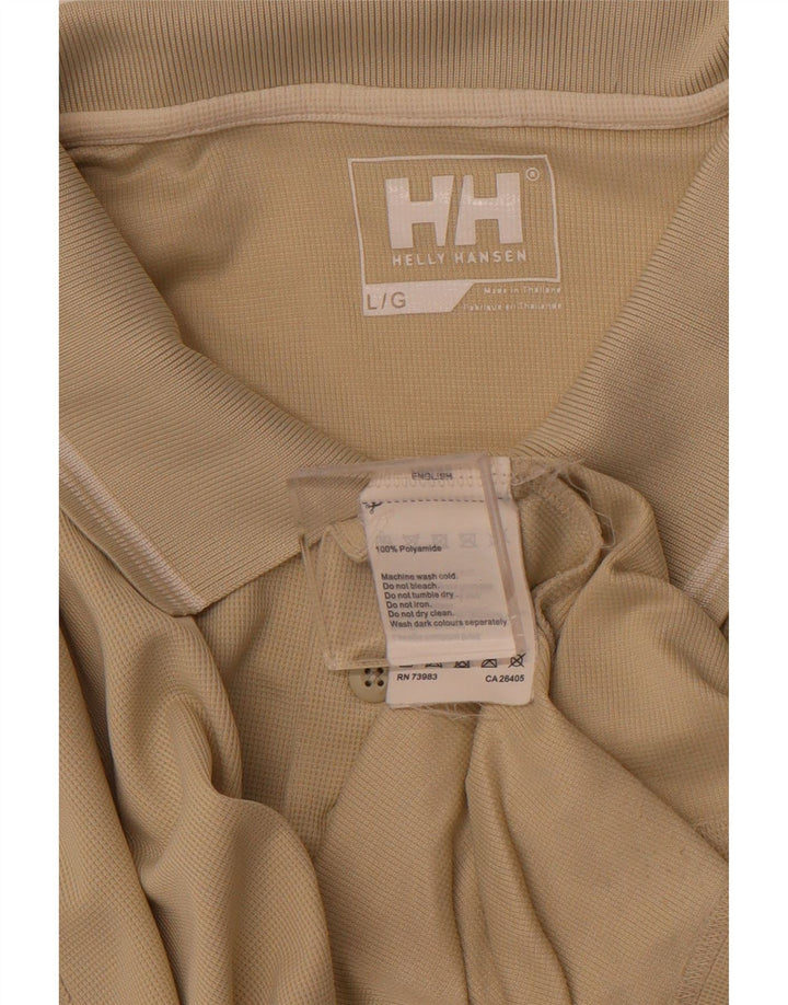 HELLY HANSEN Ανδρικό Πόλο Μπλουζάκι Μεγάλο Μπεζ Πολυαμίδιο