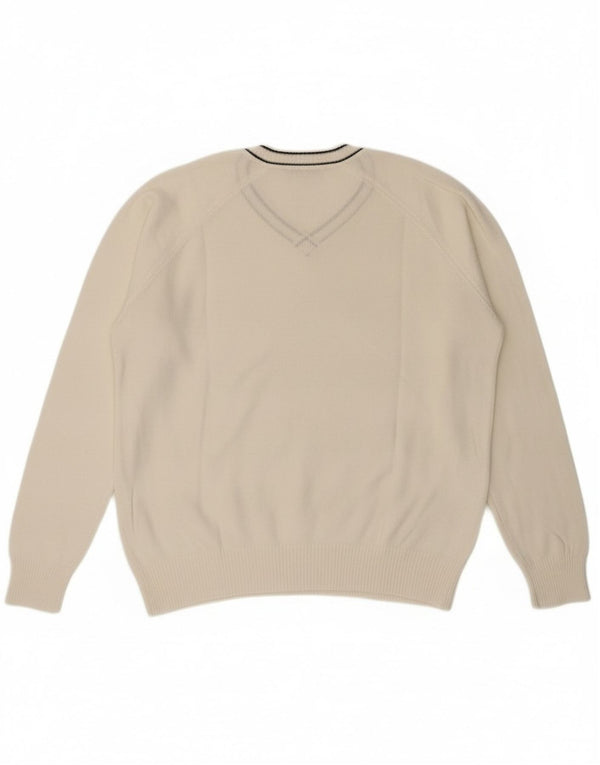 Ανδρικό πουλόβερ Zara με V λαιμόκοψη XL Λευκό