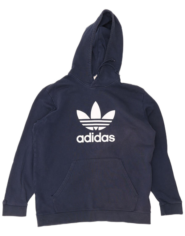 Ανδρικό γραφικό κουκούλα Adidas XL Navy Blue Cotton