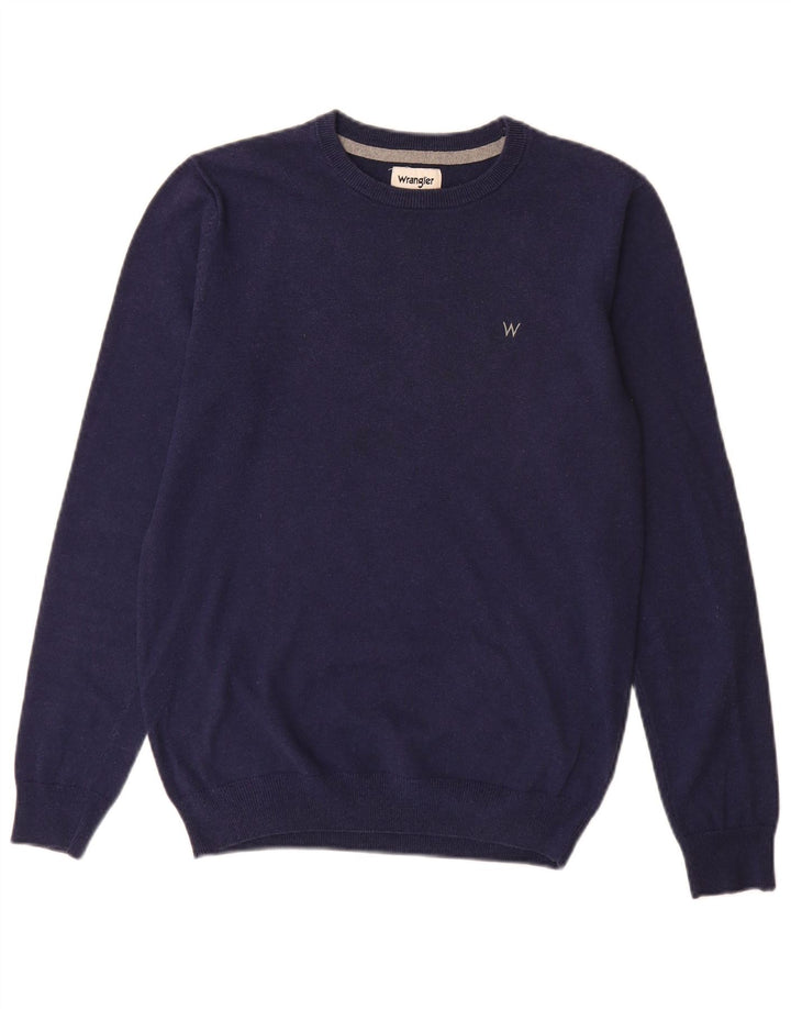Ανδρικό πουλόβερ Wrangler Boat Neck Jumper Medium Navy Blue βαμβακερό
