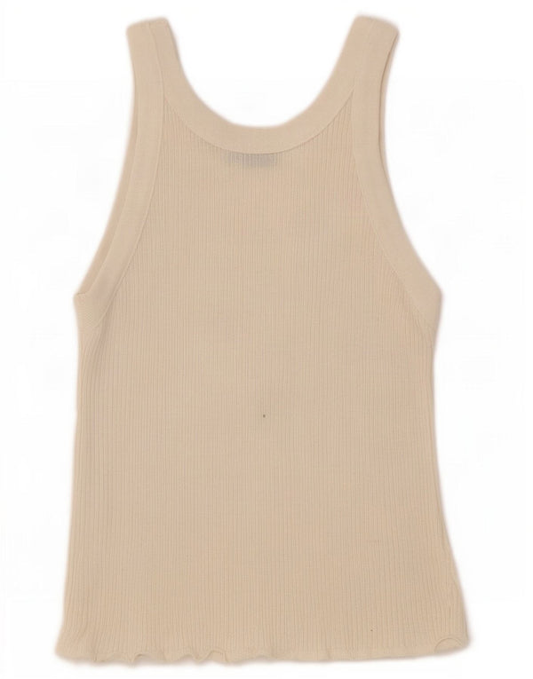 Zara Womens Vest Top UK 8 Small Beige