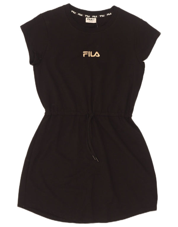 Fila Γυναικείο Graphic Basic Φόρεμα UK 14 Μεσαίο μαύρο βαμβακερό