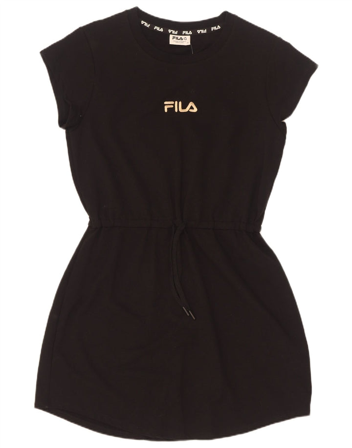 Fila Γυναικείο Graphic Basic Φόρεμα UK 14 Μεσαίο μαύρο βαμβακερό