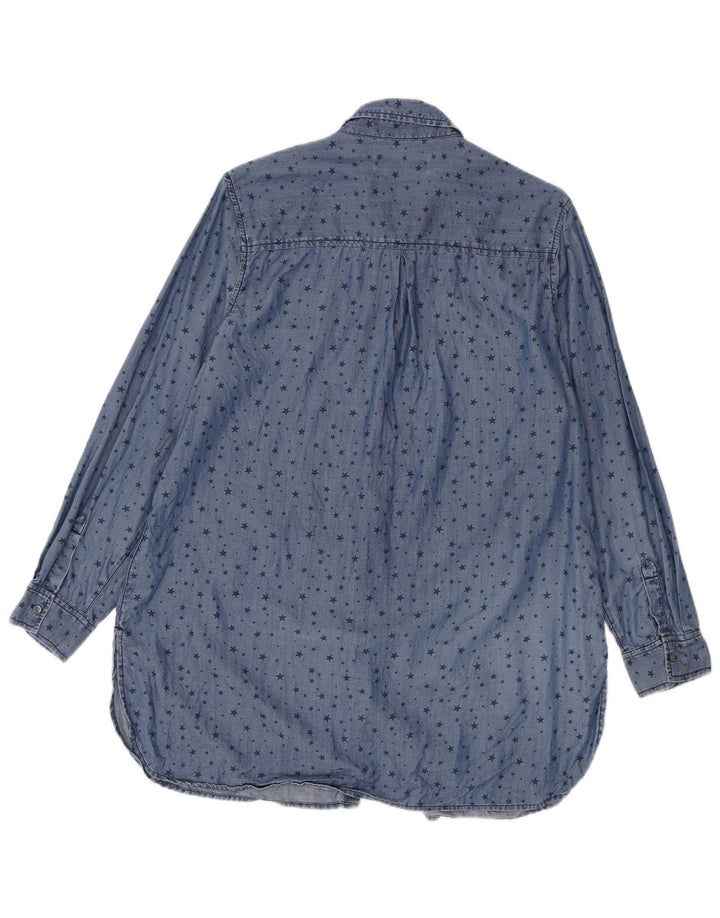 Marks & Spencer Γυναικείο πουκάμισο Longline Abstract Pattern UK 16 Large Blue