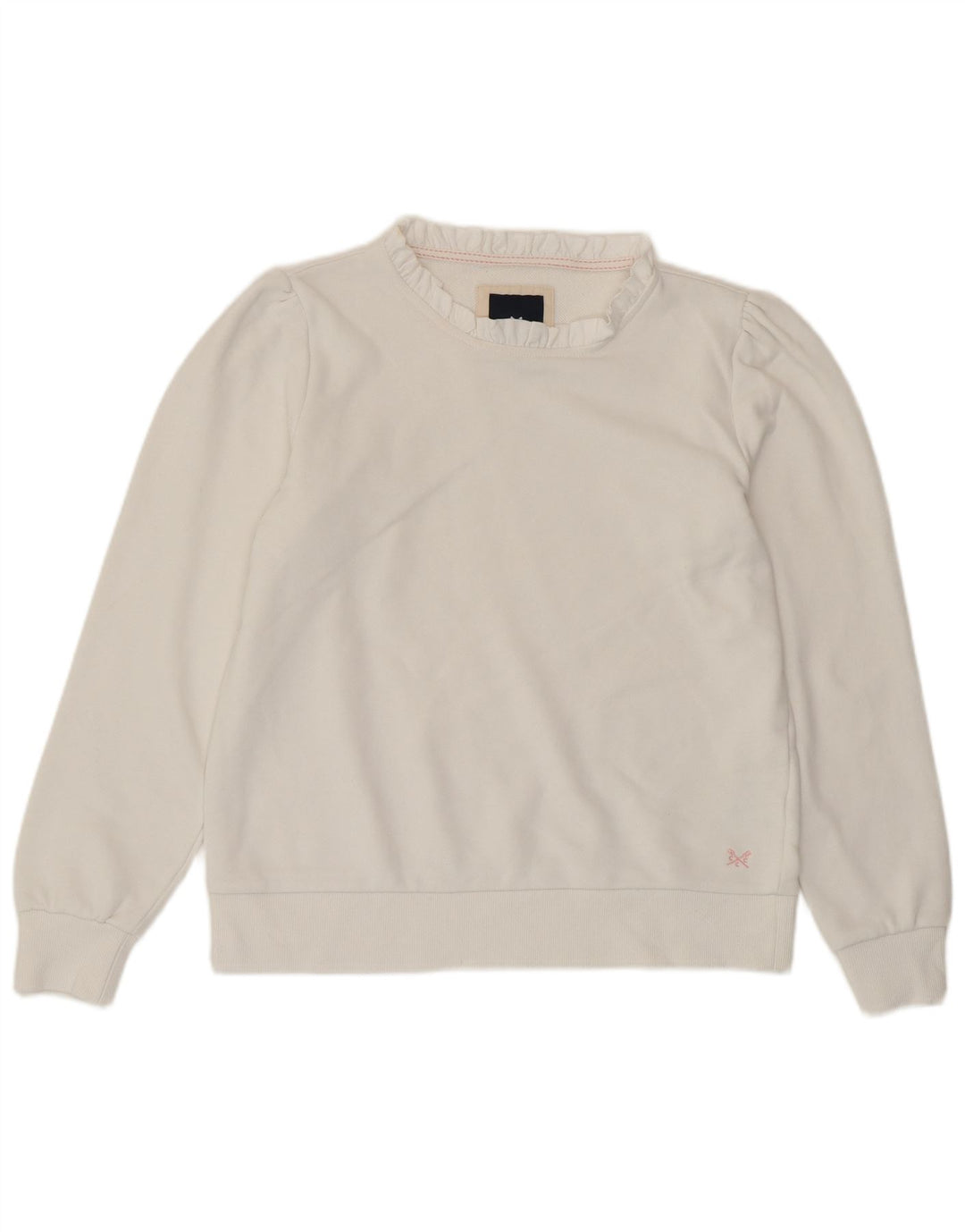 CREW CLOTHING Γυναικεία φούτερ Jumper UK 12 Μεσαίο λευκό βαμβακερό