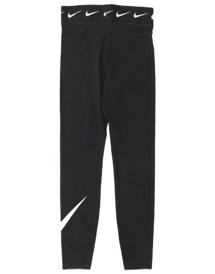 Γυναικεία γραφικά κολάν Nike UK 10 μικρά βαμβακερά μαύρα