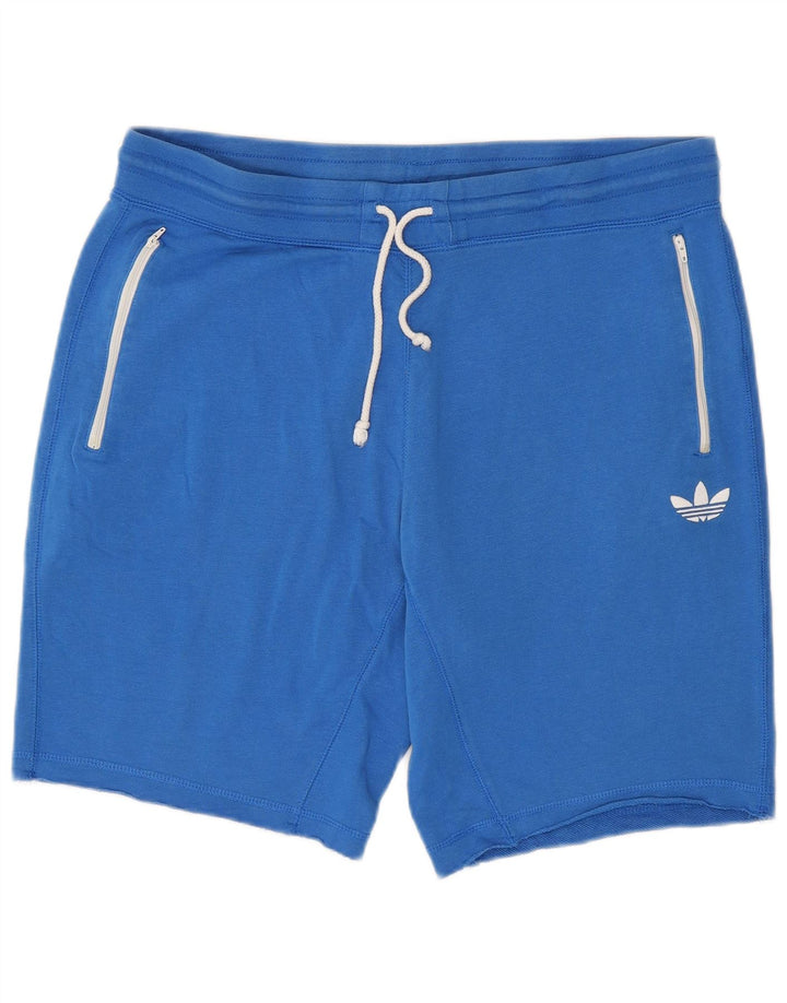 Ανδρικό αθλητικό σορτς Adidas μεγάλο μπλε βαμβακερό