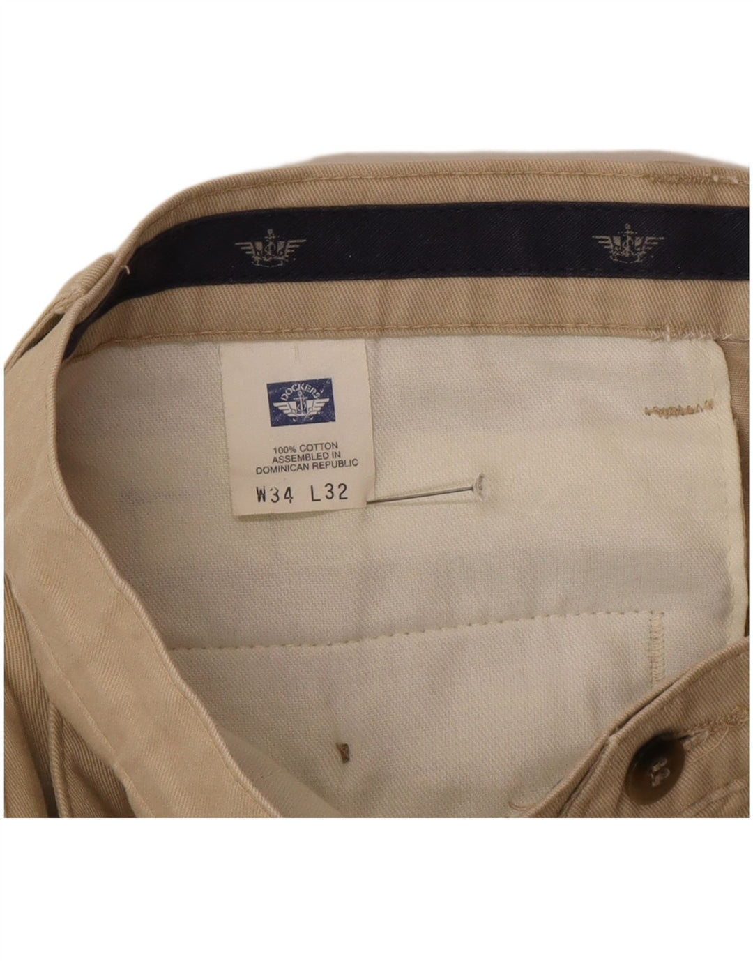 Dockers Ανδρικό παντελόνι Chino με καρφίτσα W34 L32 Μπεζ βαμβακερό